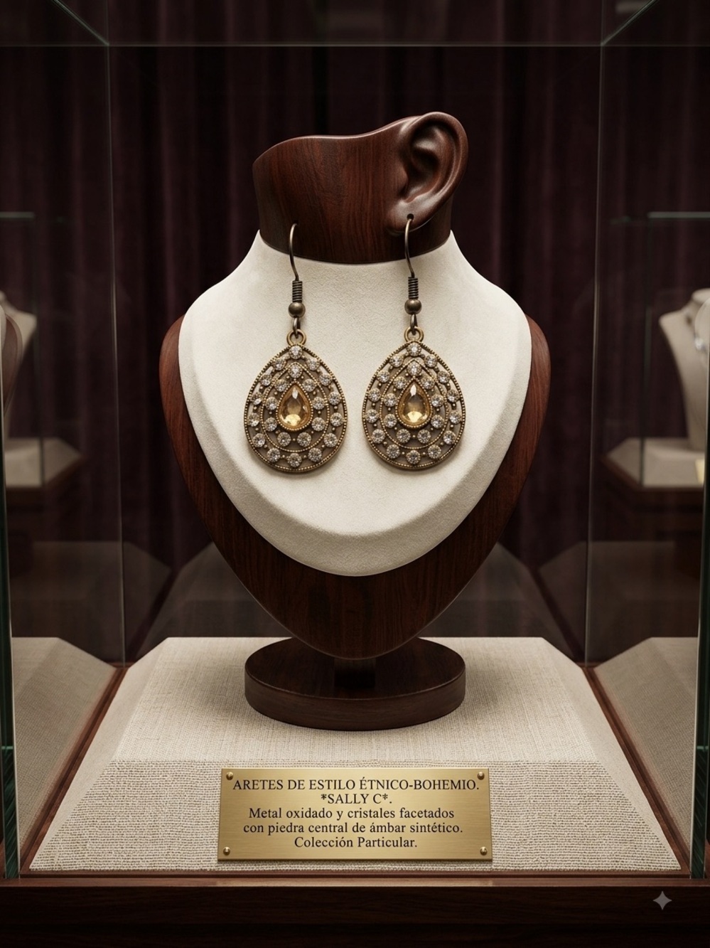Charming Charlie Gold and Amber Teardrop Earrings